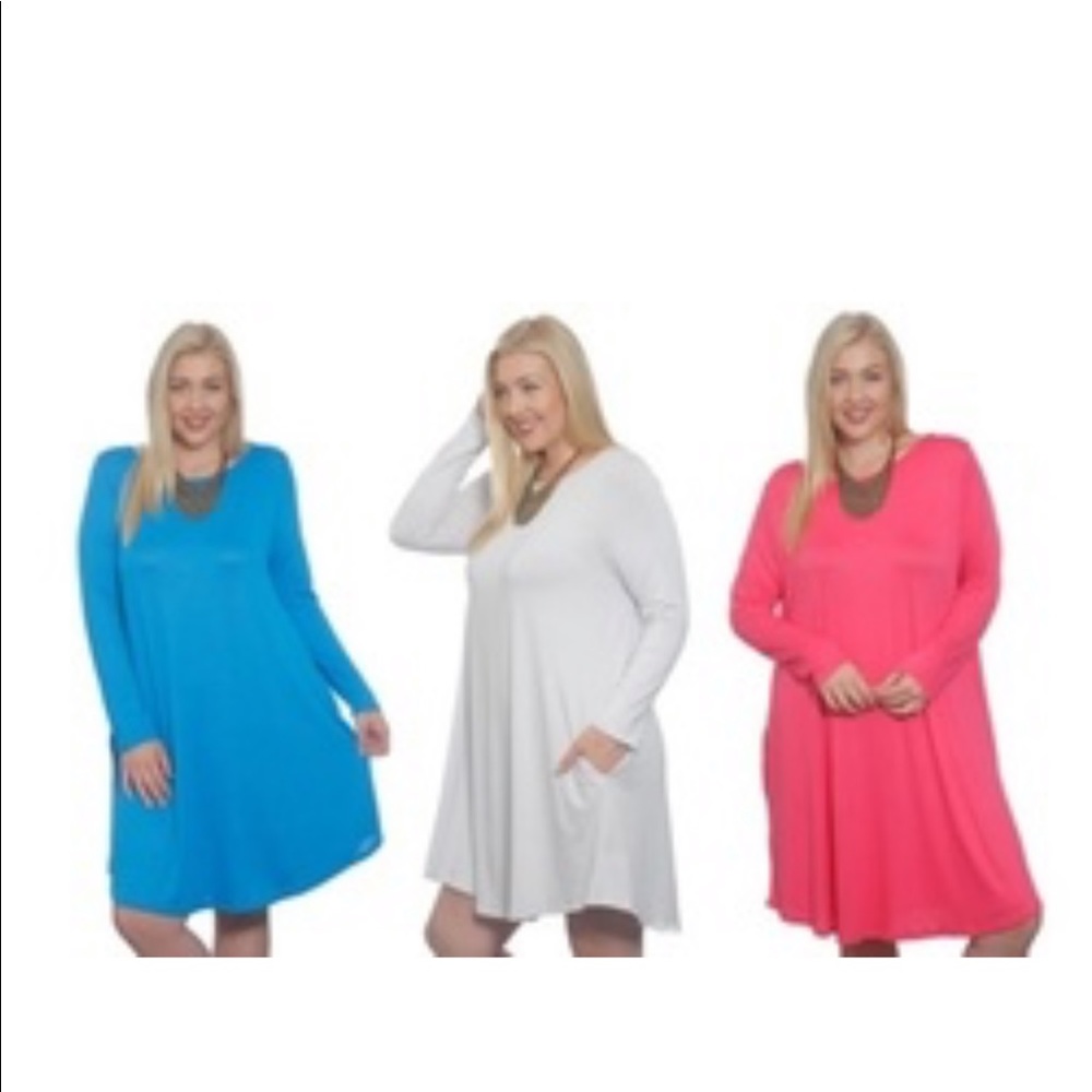 Hot Ginger Plus Size long sleeve swing dress